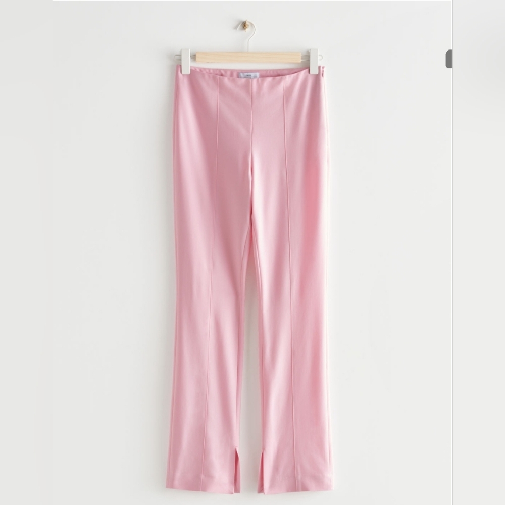 & other stories - Pink fitted slit-cuff trousers - Size 6